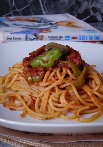 Spaghetti con funghi e friggitelli
