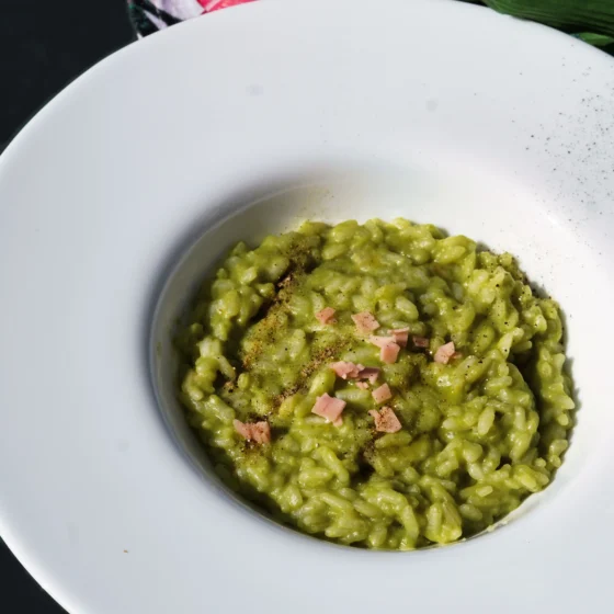 Risotto con crema di piselli (2)