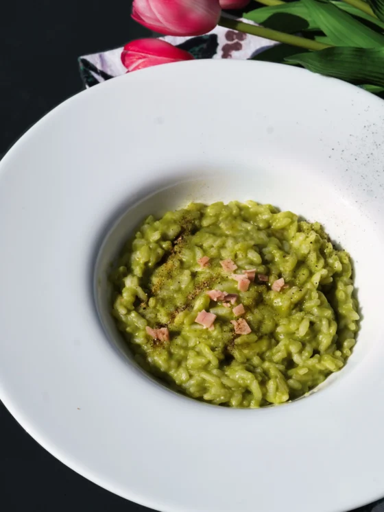 Risotto con crema di piselli (2)